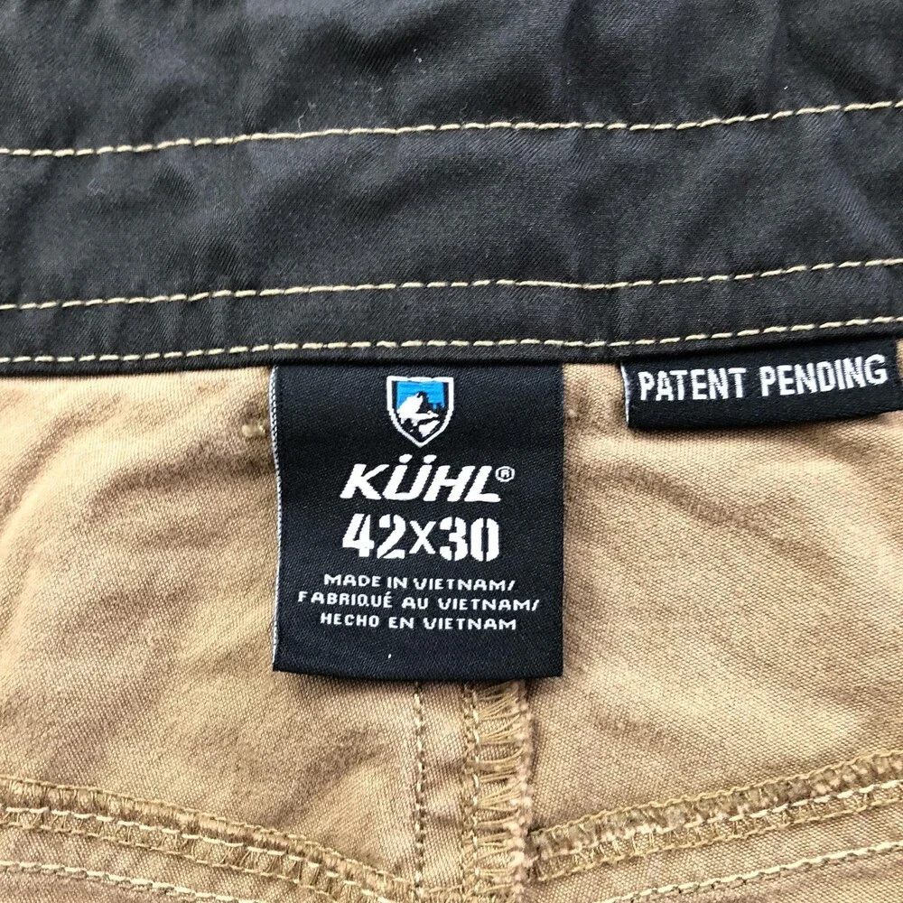 Kuhl Pants Mens 42x30 Beige Canvas Khakis Relaxed Straight Workwear Pockets - Picture 4 of 10